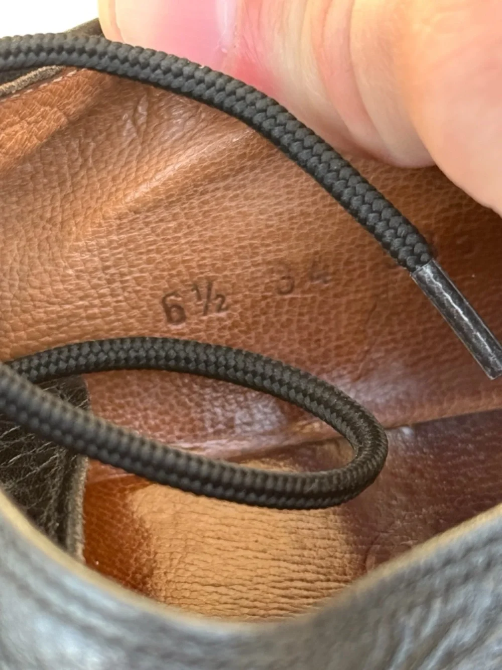 Paraboot Chambord Leather Derby Shoes in Black 6.5 UK 7.5 US Lace France
